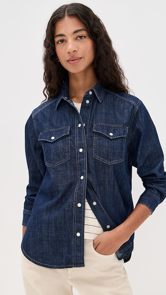Denim Oversized Western Shirt | Shopbop