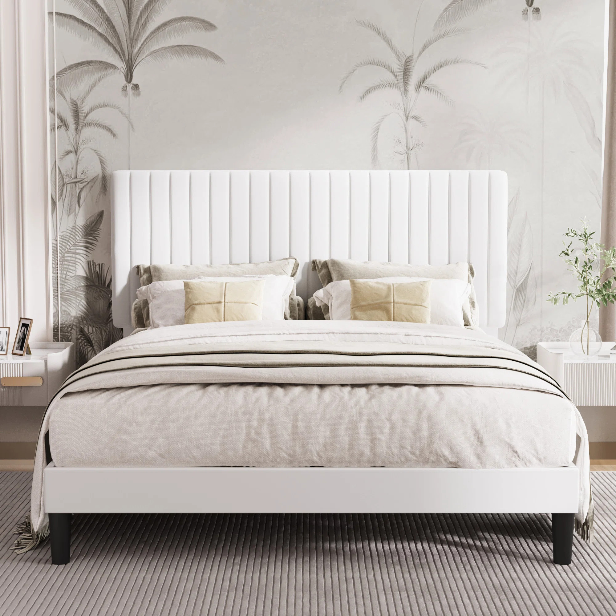Dunphy Upholstered Platform Bed with Adjustable HeadboardByWilla Arlo™ Interiors4.7Rated 4.7 ou... | Wayfair North America