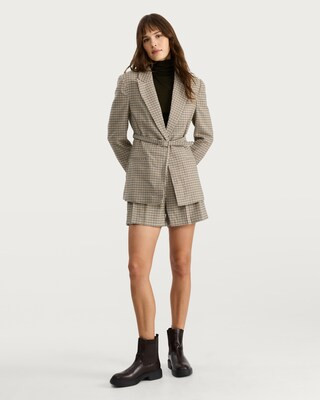 F&F Houndstooth Print Belted Co-ord Blazer in Neutral | Tesco F&F