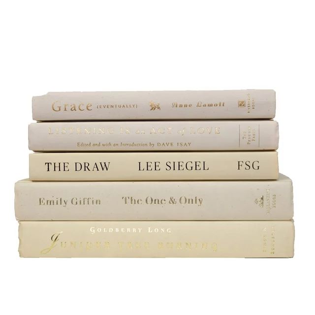 Pen & Willow Cream Decorative Books - Real, shelf-ready book stacks for bookshelves, coffee table... | Walmart (US)