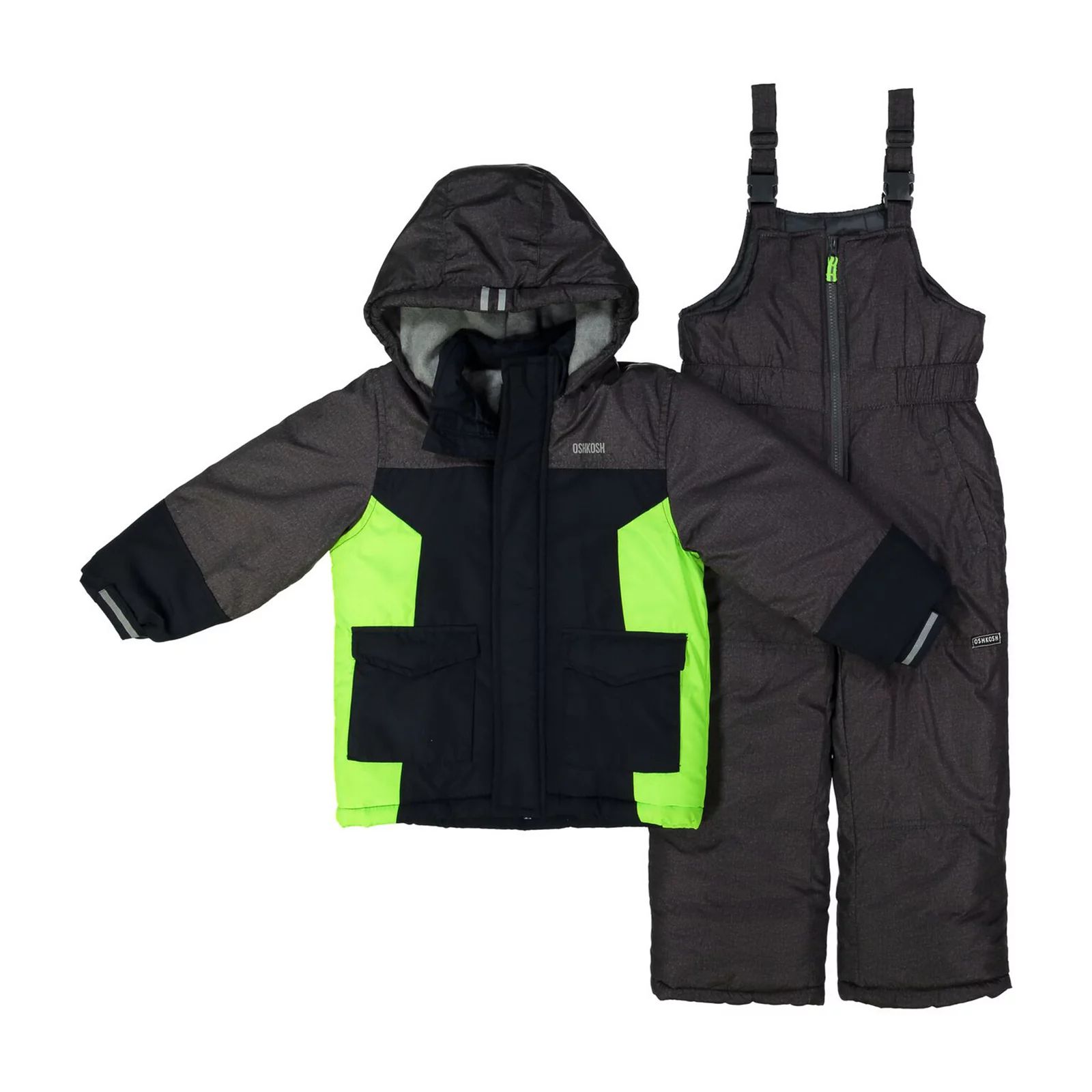 Toddler Boy OshKosh B'gosh® Heavyweight Hooded Winter Jacket & Bib Overall Snow Pants, Size: 2T, Blue (Navy) | Kohl's