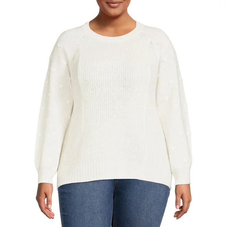 Terra & Sky Women's Plus Size Scoop Neck Sweater | Walmart (US)