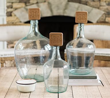 COCOCOZY x et&#250;HOME Handcrafted Recycled Glass Demijohn Vase with Wood Topper | Pottery Barn (US)