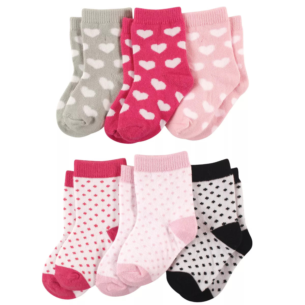 Luvable Friends Baby Girl Newborn and Baby Socks Set, Hearts Dots | Target