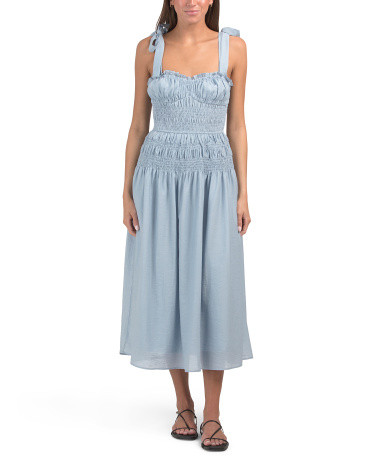 Ruched Tie Shoulder Midi Dress | TJ Maxx
