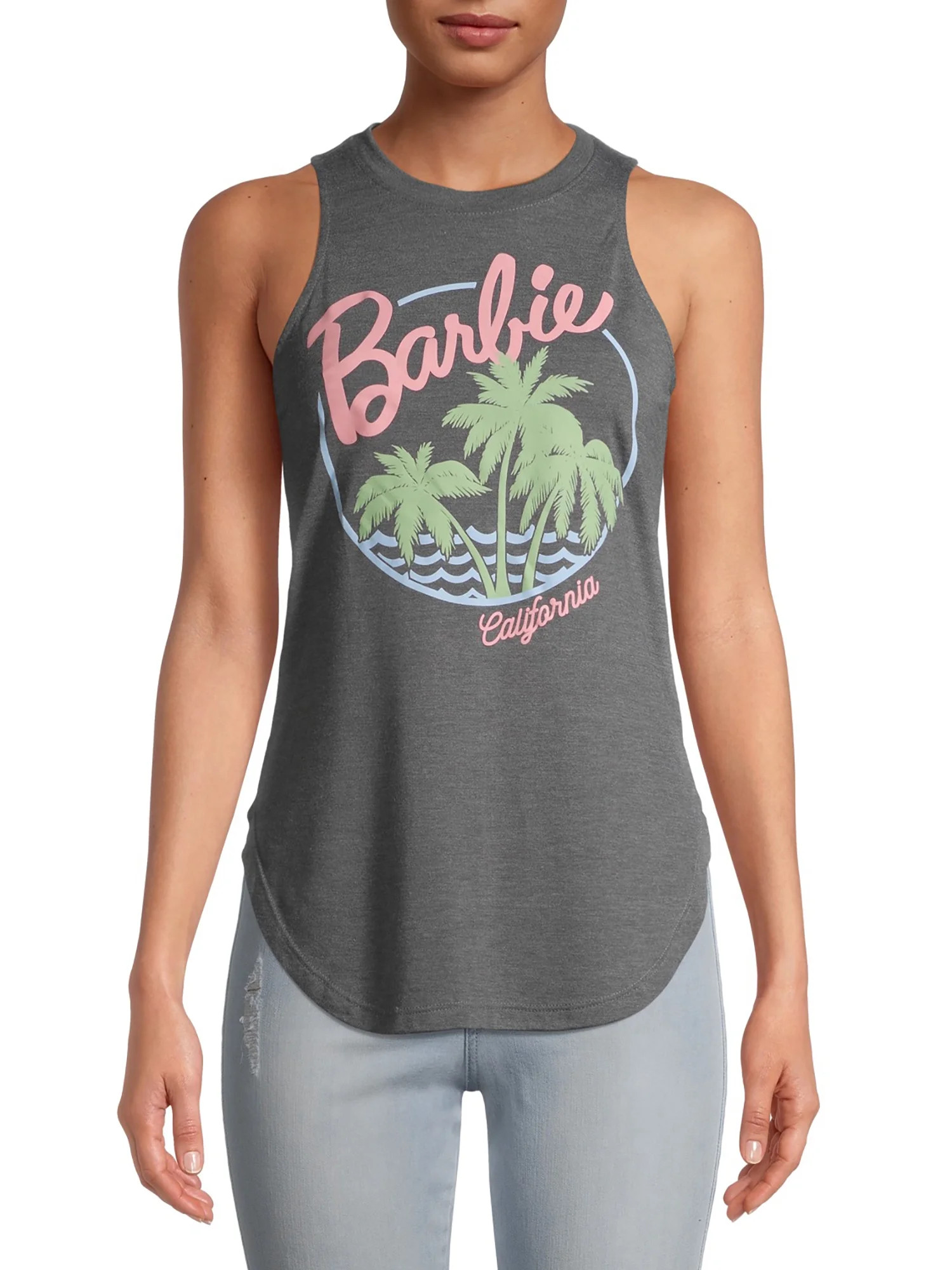 Malibu Barbie Juniors' Palm Tree Graphic Tank Top | Walmart (US)