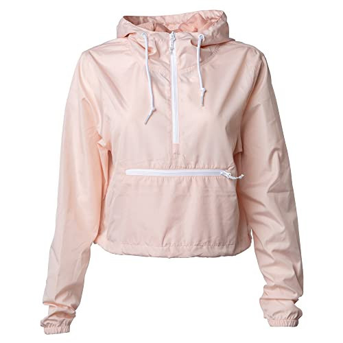 Global Blank Womens Cropped Jacket Crop Top Hoodies for Women Cropped Windbreaker Jackets, Baby Pink, Medium | Amazon (US)
