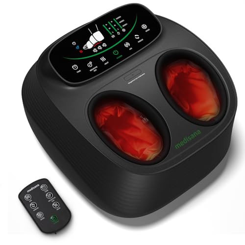 Medisana Shiatsu Foot Massager with Heat, Air Compression, Kneading & Negative Ion for Plantar Fasciitis, Neuropathy, Wireless Control, Birthday Christmax Gifts for Women Men, Up to Foot Size 13 | Amazon (US)