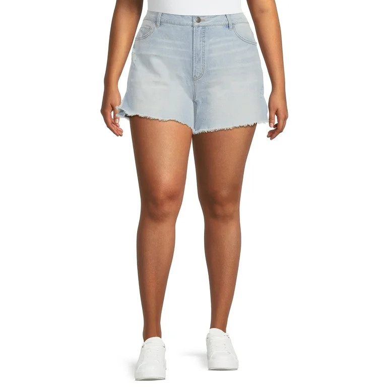 Terra & Sky Women's Plus Size High Rise Vintage Boyfriend Shorts | Walmart (US)