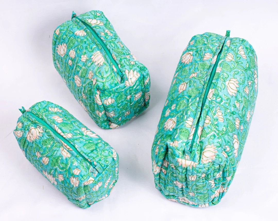 Set of 3 Makeup Bag Cotton Toilet Bag Toiletry Bags - Etsy | Etsy (US)