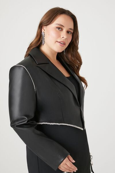 Plus Size Rhinestone-Trim Blazer | Forever 21 | Forever 21 (US)