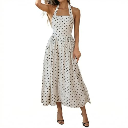 Lingswallow Women Vintage Polka Dot Dress - Retro Tea Party & Cocktail Dress for Wedding Guest, and Casual Wear | Amazon (US)