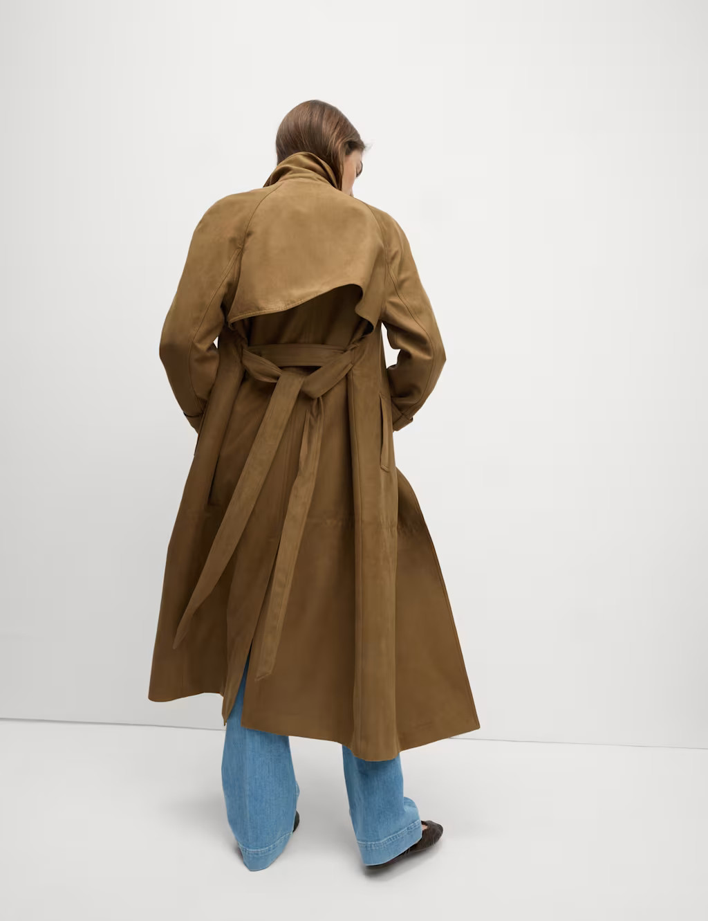 Double Breasted Longline Suedette Trench Coat | Marks & Spencer (UK)
