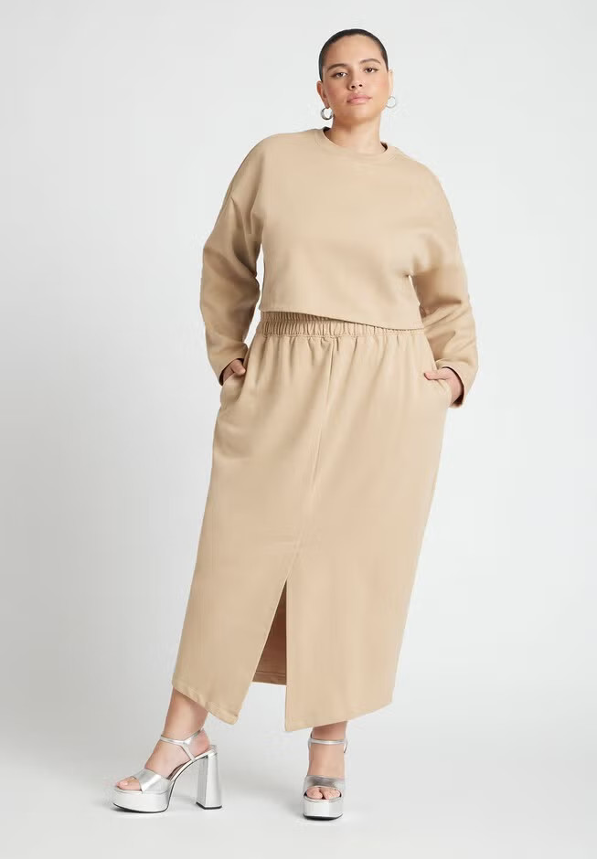 Maxi French Terry Skirt | Eloquii