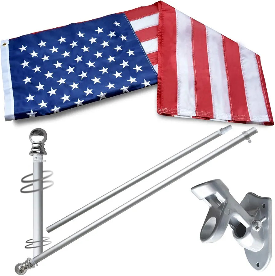 Vedouci USA 3x5 American Flag Kit with Nylon US Flag & No Tangle Spinning 6FT Aluminum Flag Pole ... | Amazon (US)