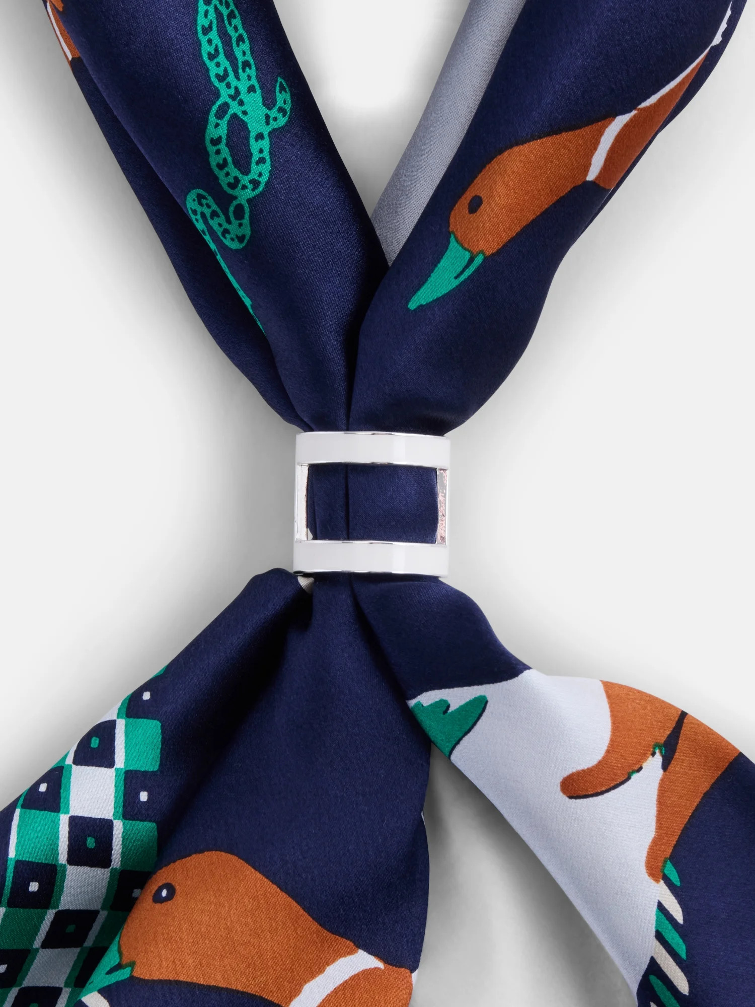 Free Assembly Women's Print Silk Scarf, Navy | Walmart (US)