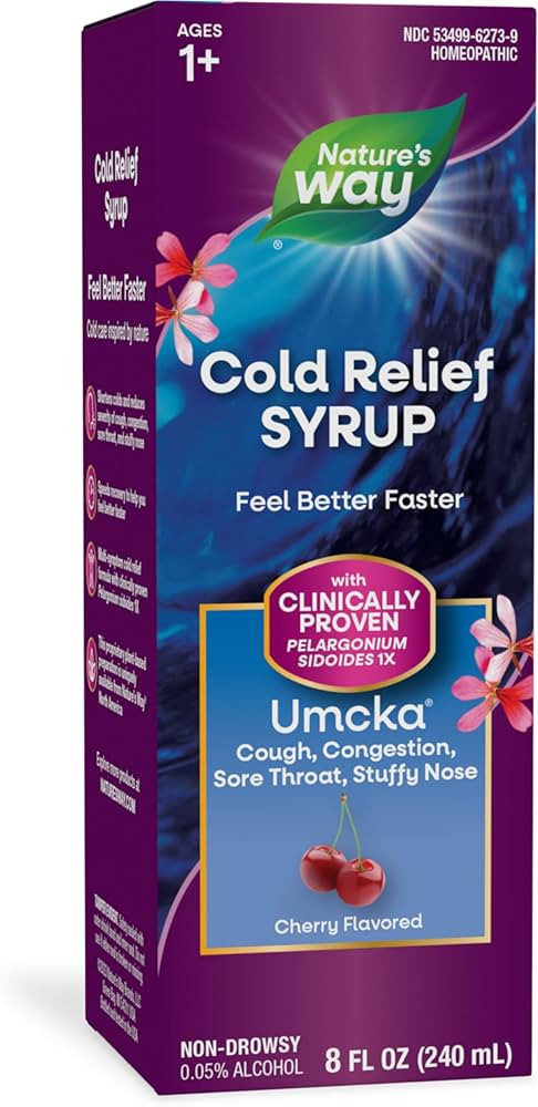 Nature's Way Kids Cold Relief Syrup, Umcka, Shortens Duration & Reduces Severity, Multi-Symptom C... | Amazon (US)