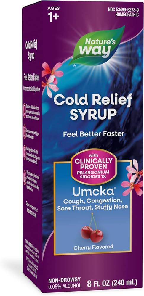Nature's Way Kids Cold Relief Syrup, Umcka, Shortens Duration & Reduces Severity, Multi-Symptom C... | Amazon (US)