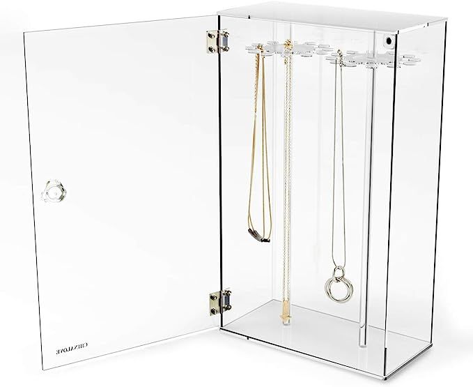 Acrylic 24 Hooks Rotation Necklace Display Stand Pendant Display Organizer Holder Dust-proof Jewe... | Amazon (US)