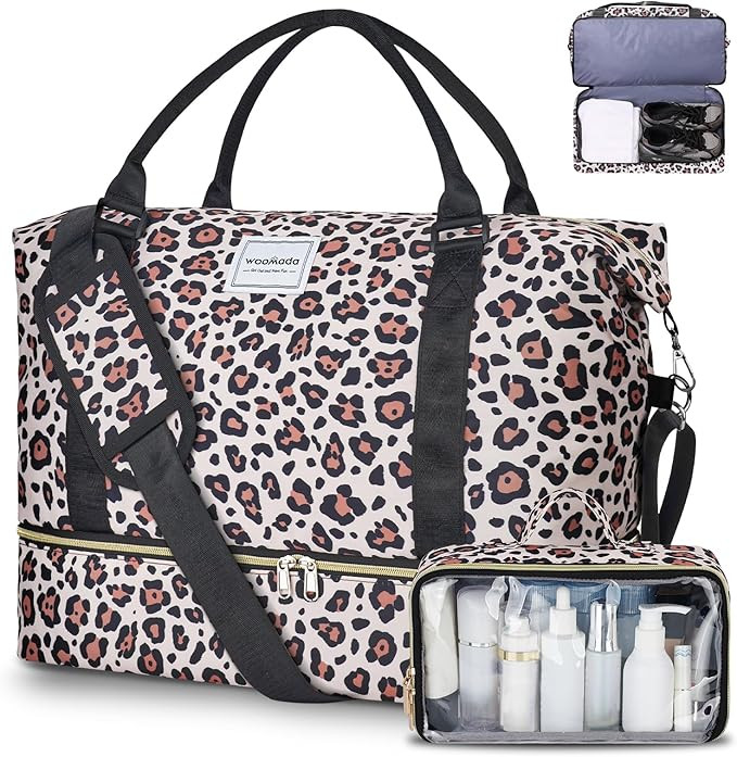 WOOMADA Weekender Overnight Bag for Women, Carry on Shoulder Travel Duffel with Shoes Compartment... | Amazon (US)