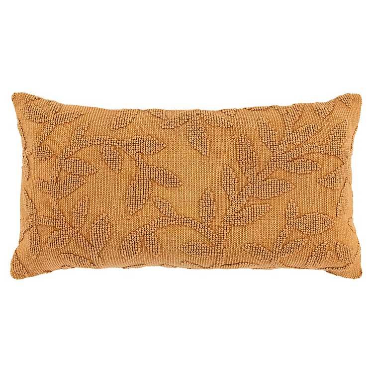 Pumpkin Stonewash Botanical Pillow | Kirkland's Home