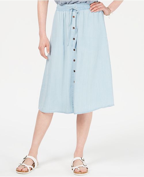 Style & Co Chambray Button-Front Midi Skirt, Created for Macy's & Reviews - Skirts - Women - Macy... | Macys (US)
