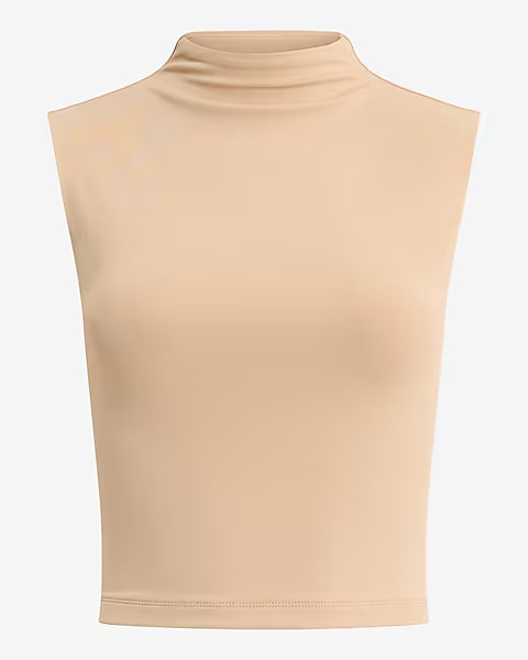 Body Contour High Compression Mock Neck Cropped Tank | Express