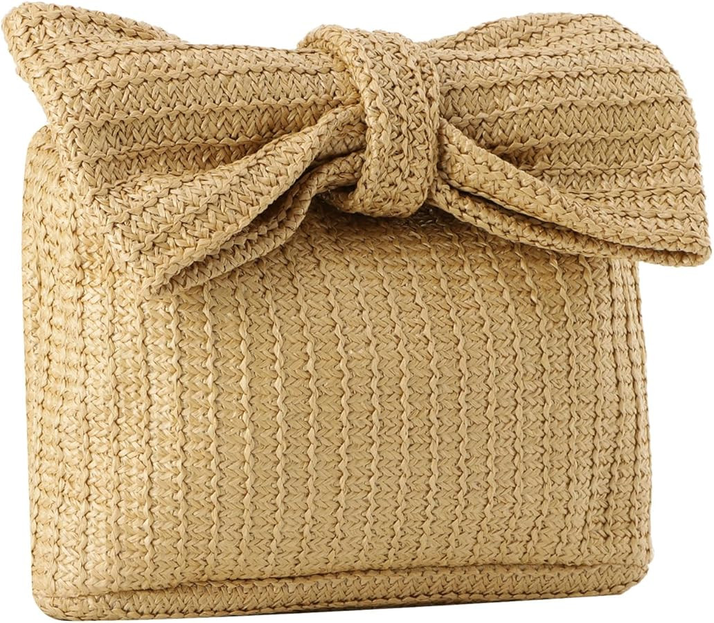 Ynport Bow Clutch Purses for Women Summer Woven Wicker Handbags Beach Tote Bag 2026 | Amazon (US)
