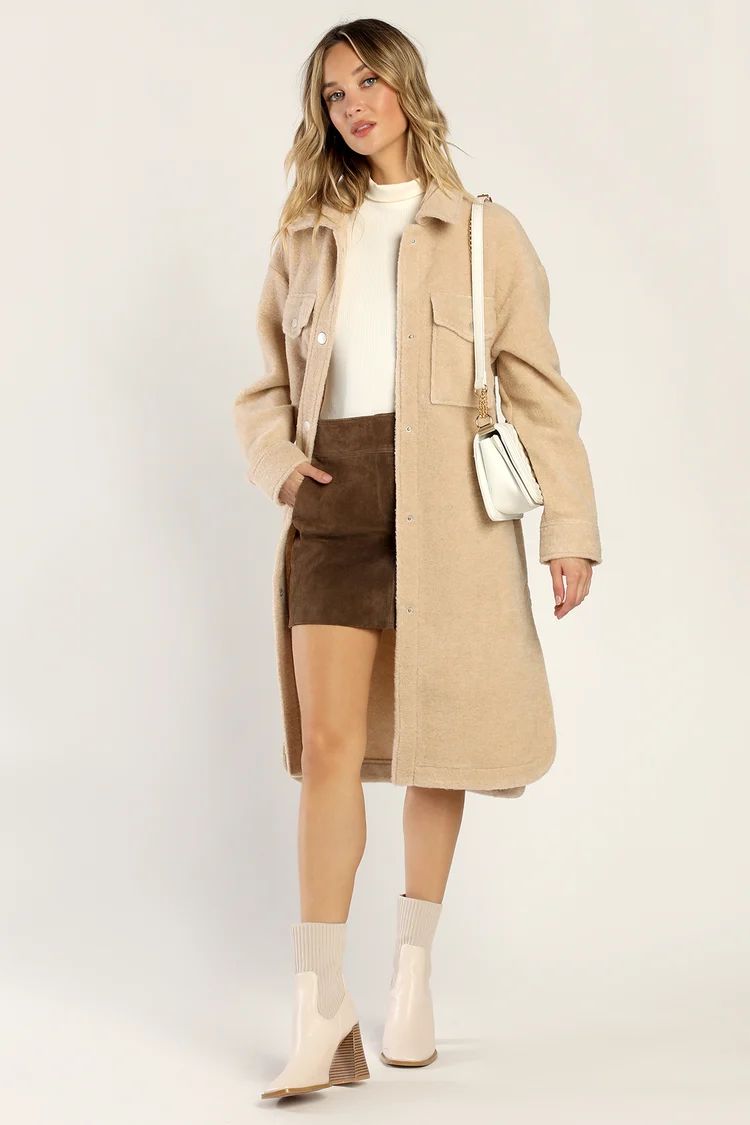 Effortlessly Cozy Beige Oversized Shacket | Lulus (US)