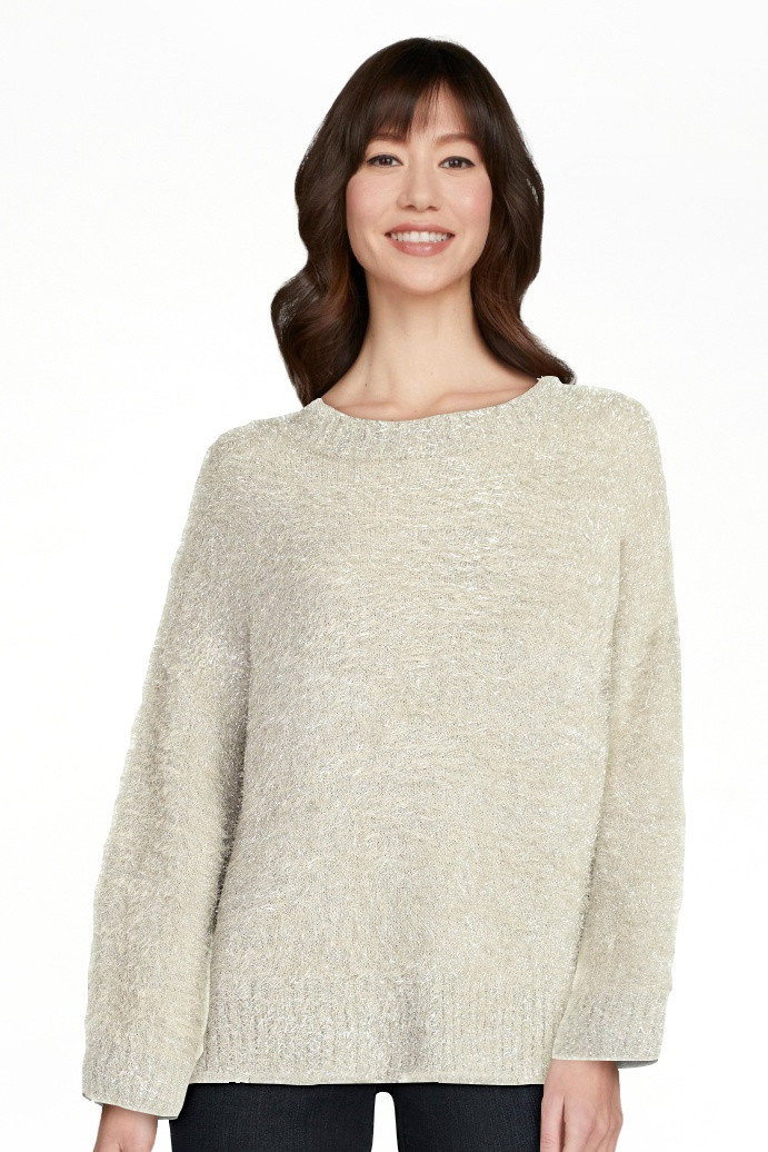 Scoop Women's Tinsel Knit Tunic Sweater with Long Sleeves, Midweight, Sizes, XS-XXL - Walmart.com | Walmart (US)