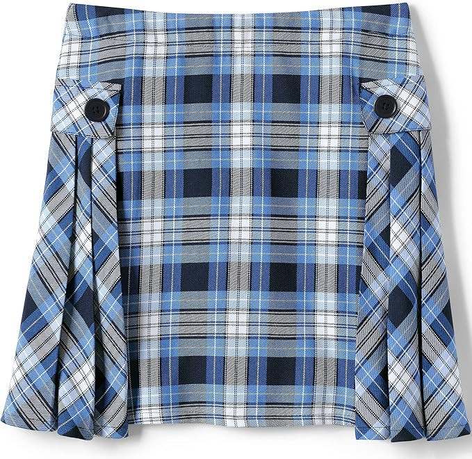Lands' End School Uniform Girls Side Pleat Plaid Skort Above Knee | Amazon (US)
