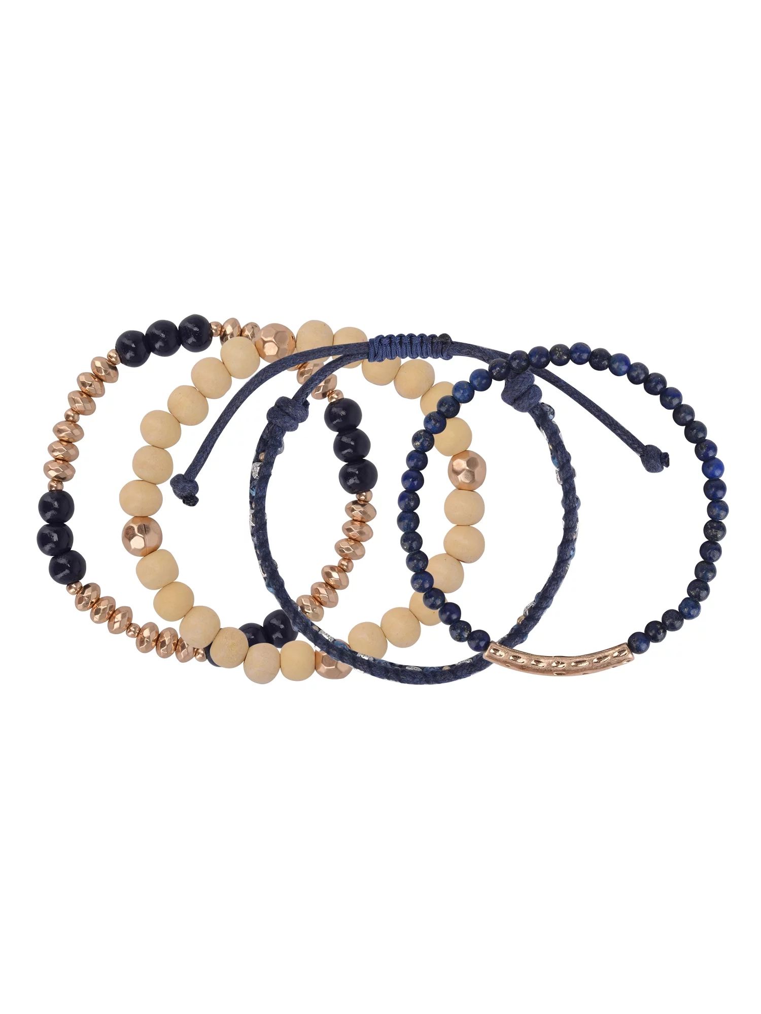 The Pioneer WomanThe Pioneer Woman Blue and Gold Beaded Adjustable Bracelet Set, 4 PackUSD$12.94(... | Walmart (US)