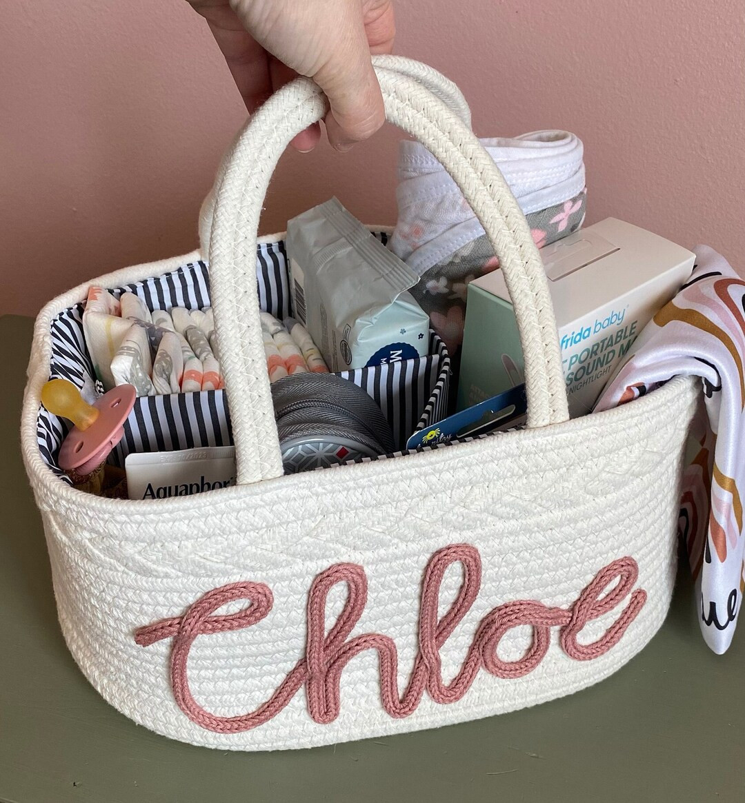 Custom Diaper Caddy Baby Gift Custom Name Gift Basket - Etsy | Etsy (US)