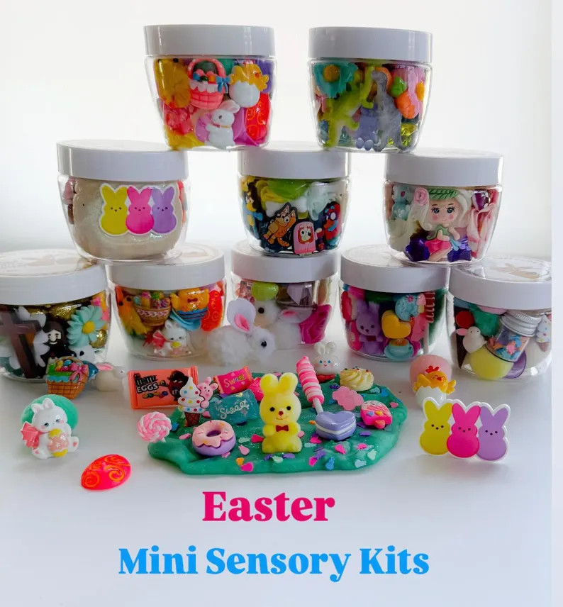 Easter Play Dough Jars, Easter Sensory Kit, Spring Playdoh Kit,kids Party Favors,girls Boys Gift,... | Etsy (US)