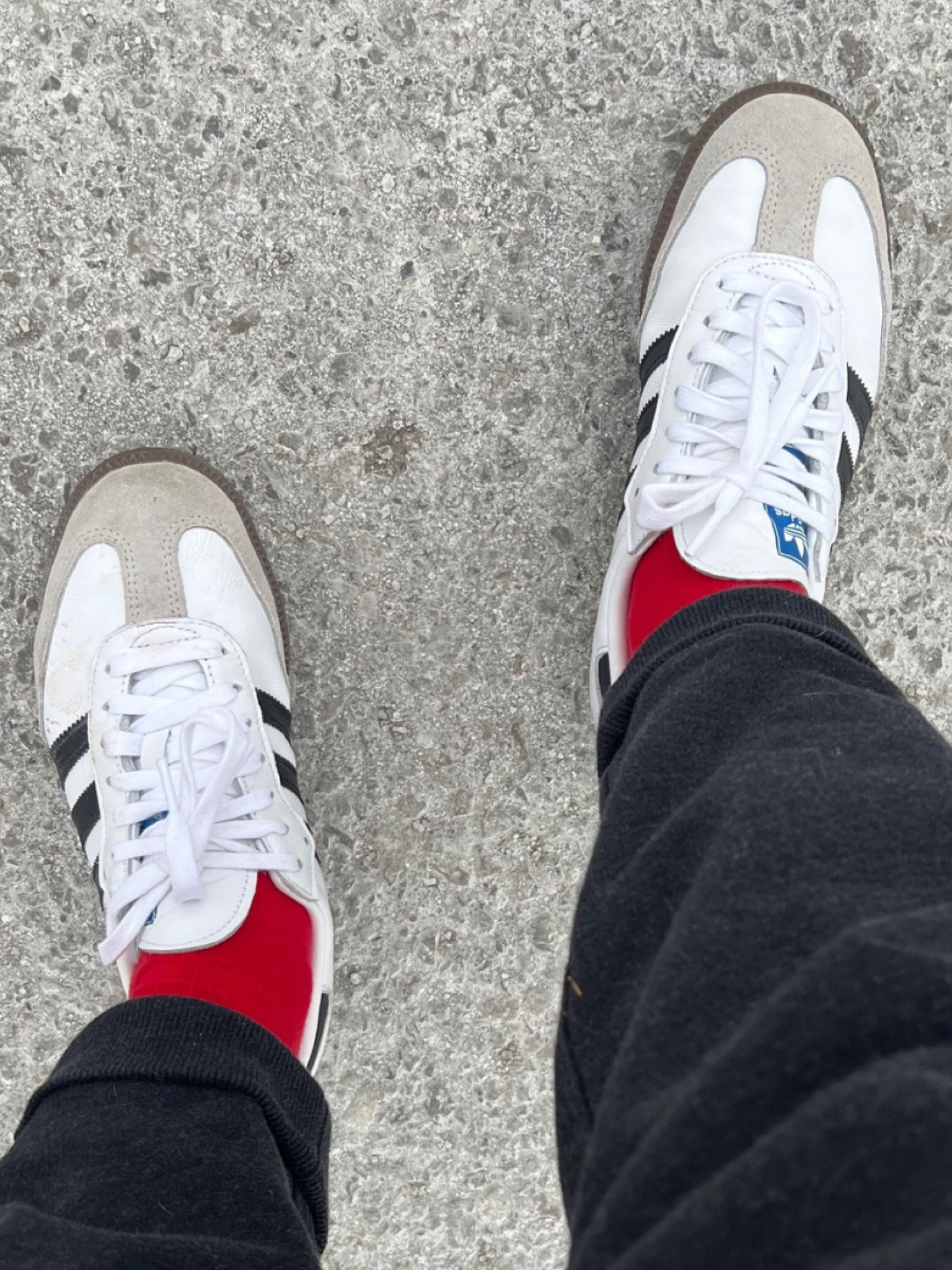 Sambas + red sock = ❤️

#LTKstyletip #LTKsalealert #LTKSeasonal