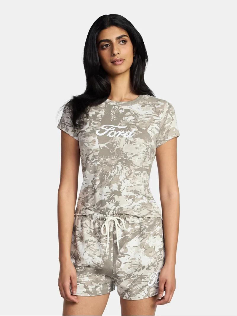 Ford Women's Forest Camo Graphic Tee with Short Sleeves, Sizes XXS-XXL | Walmart (US)