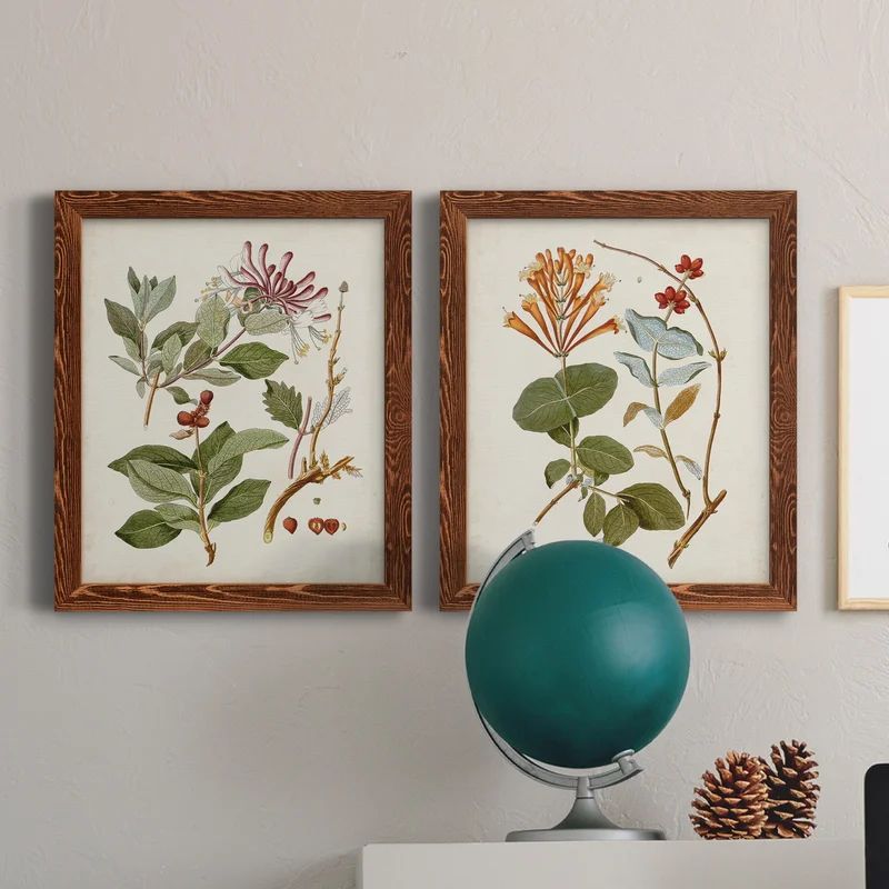 Vintage Flowering Trees III Framed On Canvas 2 Pieces Painting | Wayfair North America