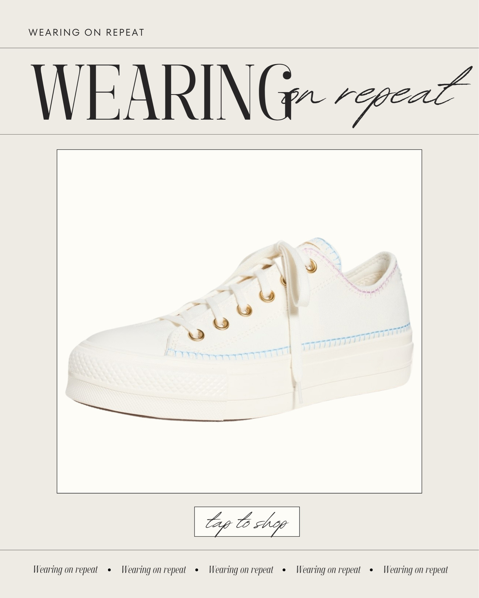 These platform Chuck Taylor Converse are definitely going to be on rotation this spring and summer! The pastel color stitching is so cute and gold hardware is elevated. These also make a perfect Mother’s Day gift  

#LTKShoeCrush #LTKFindsUnder100 #LTKGiftGuide