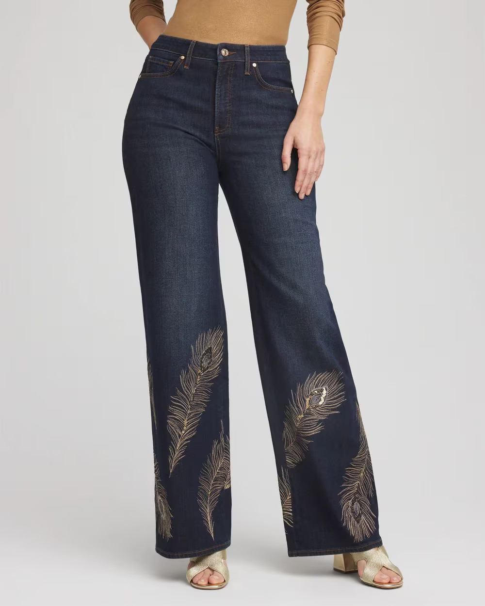 Embellished High-Rise Wide-Leg Jeans | Chico's