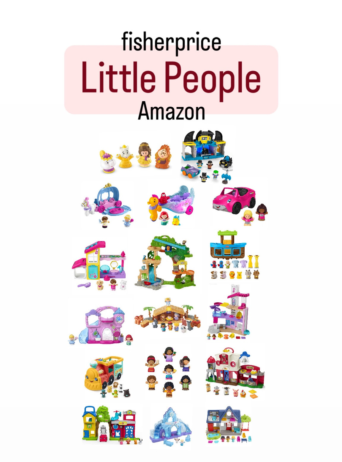 My daughter is loving Fisher Price Little People! I found some of the cutest ones on Amazon🤩

#LTKunder50 #LTKGiftGuide #LTKunder100