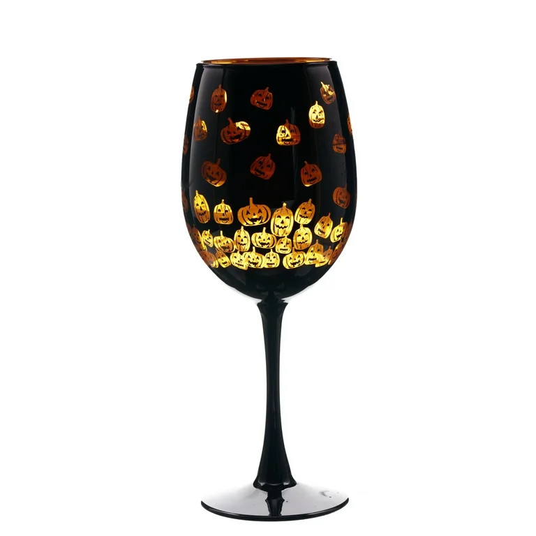 Way to Celebrate Halloween Two Tone Wine Glass Pumpkin - Walmart.com | Walmart (US)