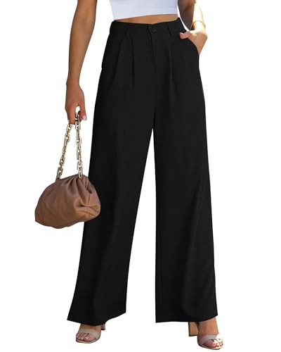 GRAPENT Wide Leg Pants for Women - Office & Casual Work Pants in Black, Size XX-Large (20/22) | Amazon (US)