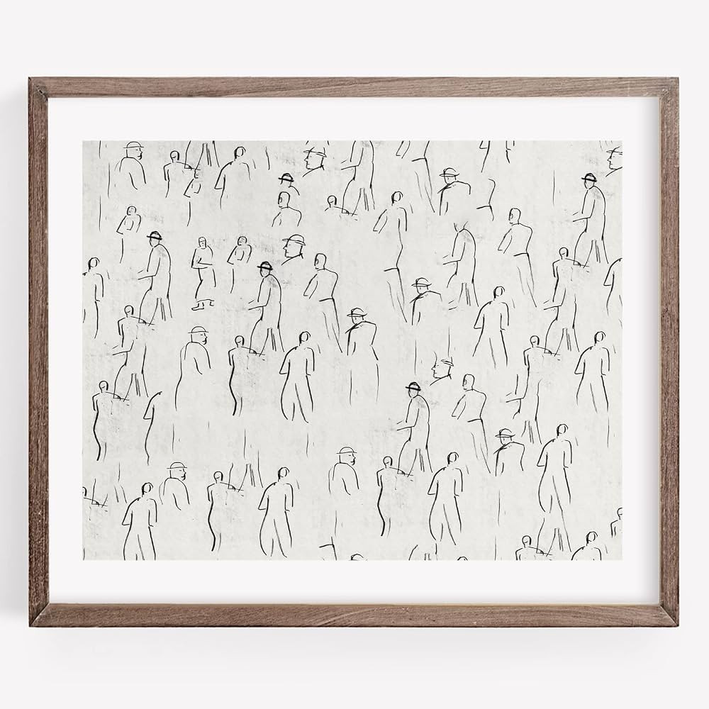 Abstract Figure Wall Art Vintage Sketch Prints Minimalist Painting Black and White Line Drawings ... | Amazon (US)