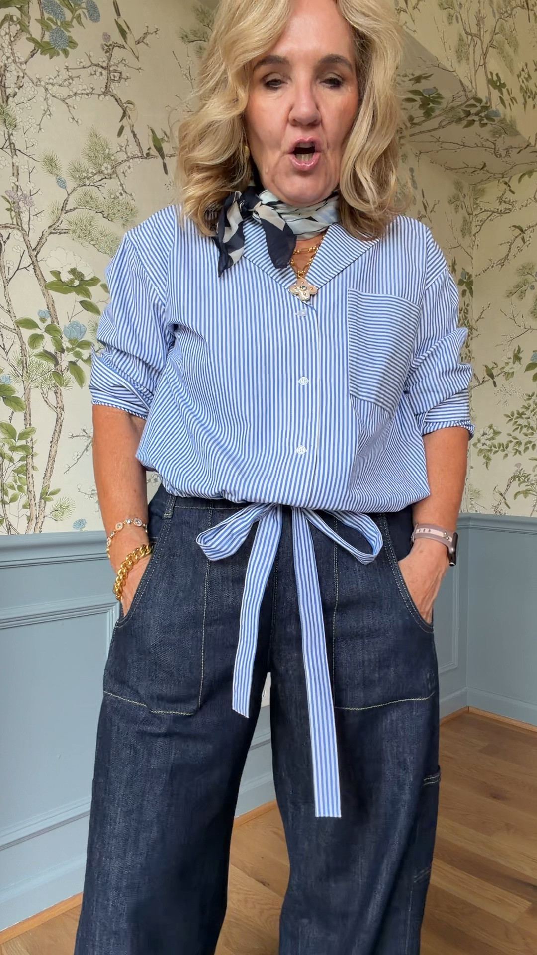 Top size medium
Jeans size medium petite for a very relaxed fit
Sandals, true to size
10% off my Eric javits  bag with code Nanette

#LTKOver40 #LTKootd #LTKPetite
