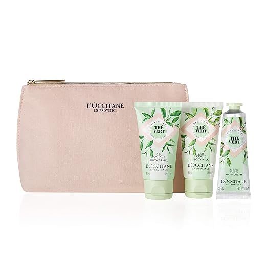 L'Occitane Green Tea Discovery Travel Kit with Hand Cream, Shower Gel and Body Milk Lotion | Amazon (US)