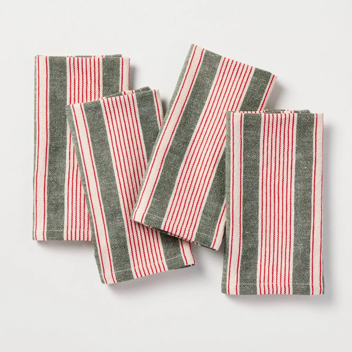 4ct Stripe Napkin Red/Green - Hearth & Hand\u2122 with Magnolia | Target