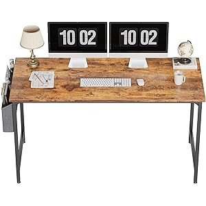 Cubiker Computer Desk 55 inch Home Office Writing Study Desk, Modern Simple Style Laptop Table with  | Amazon (US)