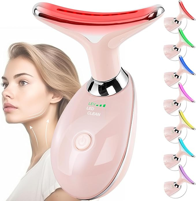 Facial Massager for Face and Neck, Red-Light-Therapy-for-Face and Neck, Face culpting Wand with 7... | Amazon (US)