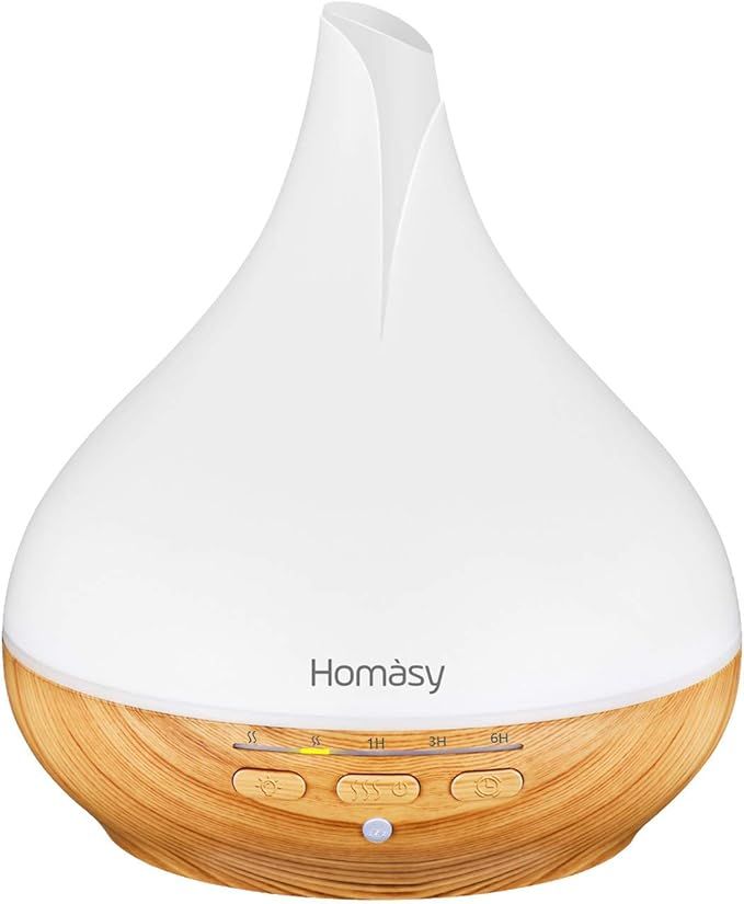 Homasy 330ml Essential Oil Diffuser, 256 Soothing Light Colors Whisper-Quiet Operation Oil Diffus... | Amazon (US)
