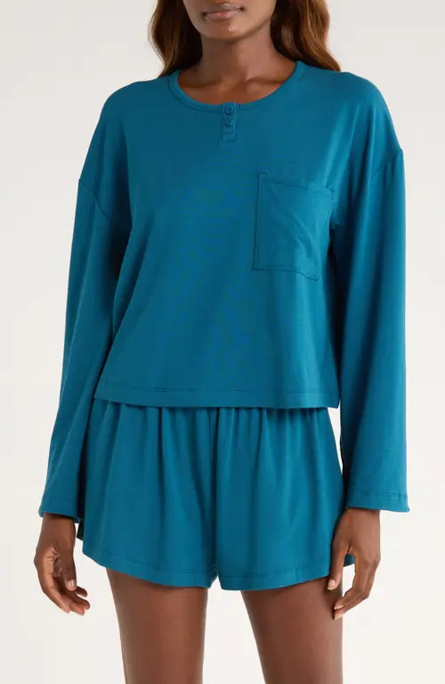 Lunya Slumberknit™ Pajamas in Piq Teal at Nordstrom, Size Small | Nordstrom